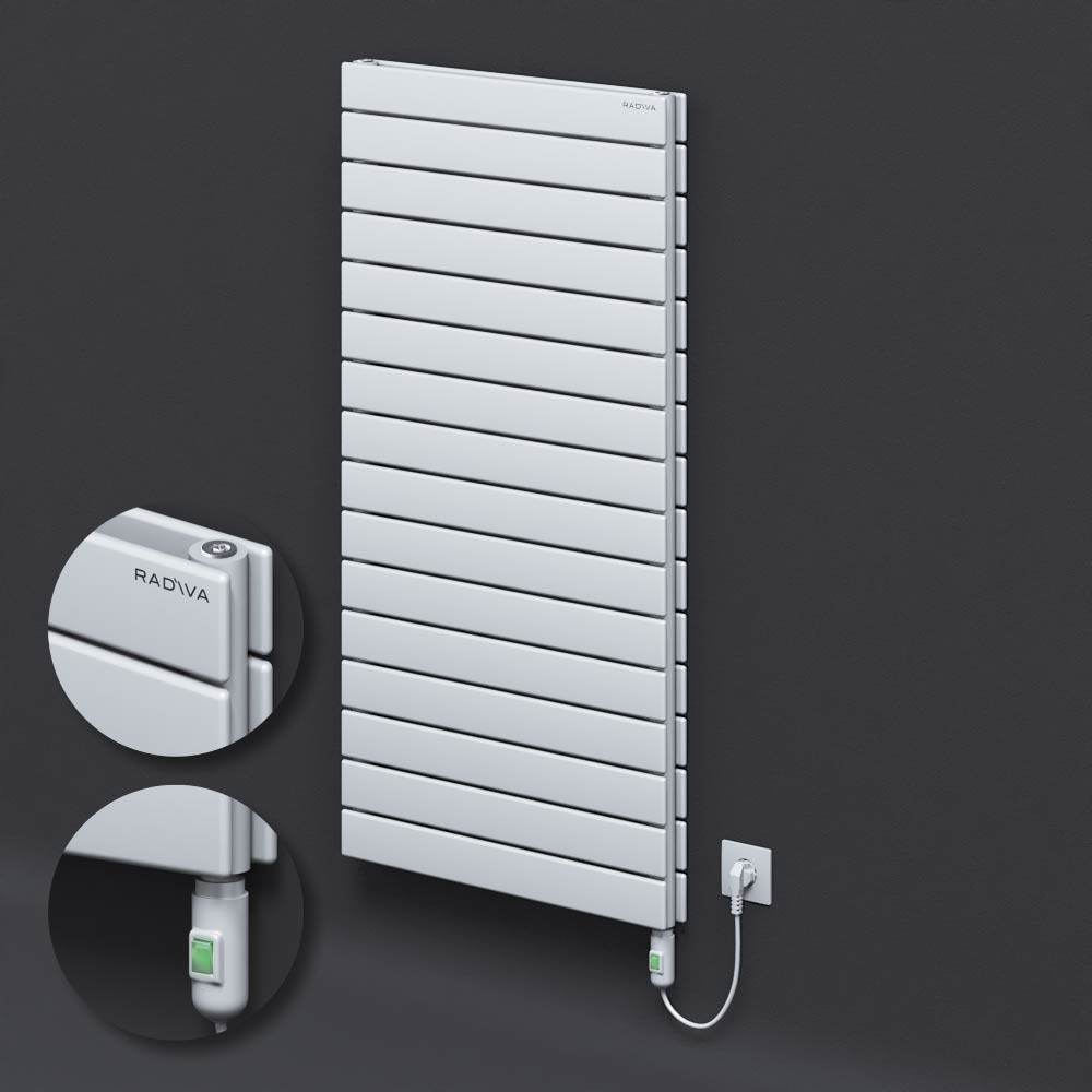 Type 20H Electric Steel Radiateur Décoratif 1180x600 Blanc (Bouton Marche/Arrêt) 1200W - 1