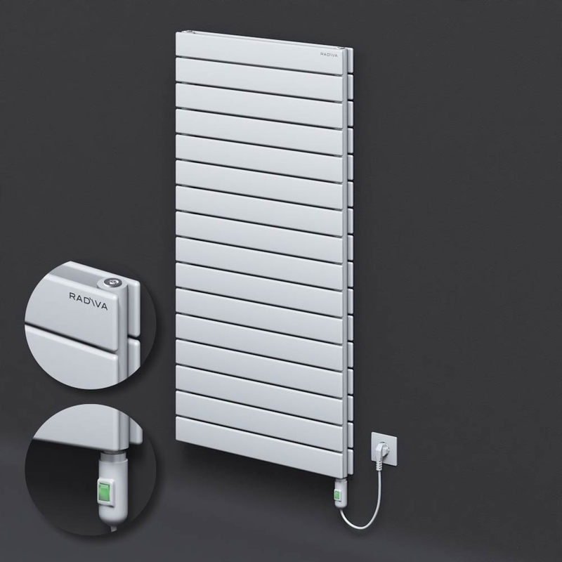 Type 20H Electric Steel Radiateur Décoratif 1180x600 Blanc (Bouton Marche/Arrêt) 1200W 