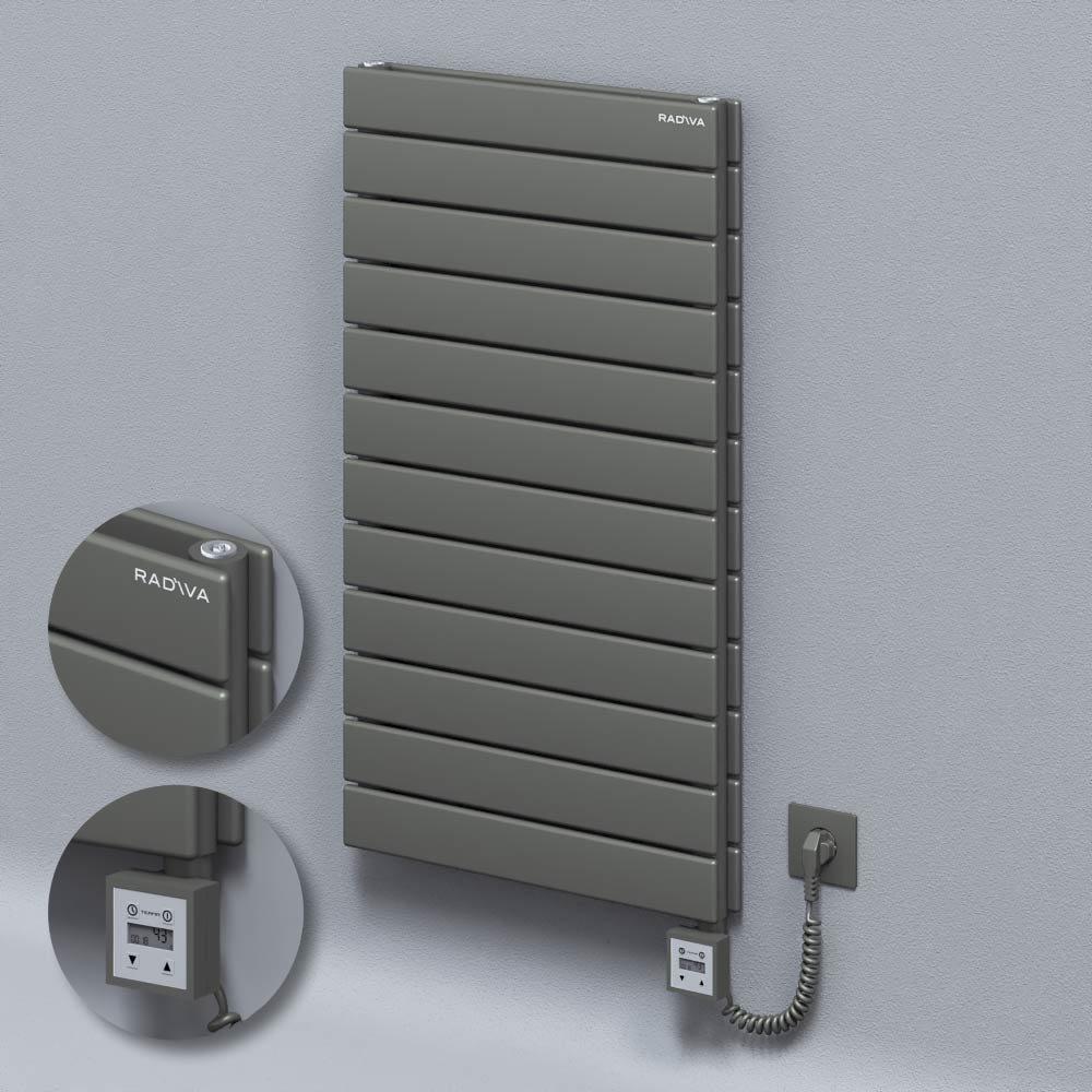 Type 20H Electric Steel Radiateur Décoratif 884x500 Anthracite (KTX3 Thermostat) 1000W Câble spiralé - 1