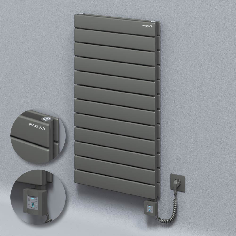 Type 20H Electric Steel Radiateur Décoratif 884x500 Anthracite (KTX4 Thermostat) 1000W Câble spiralé - 1