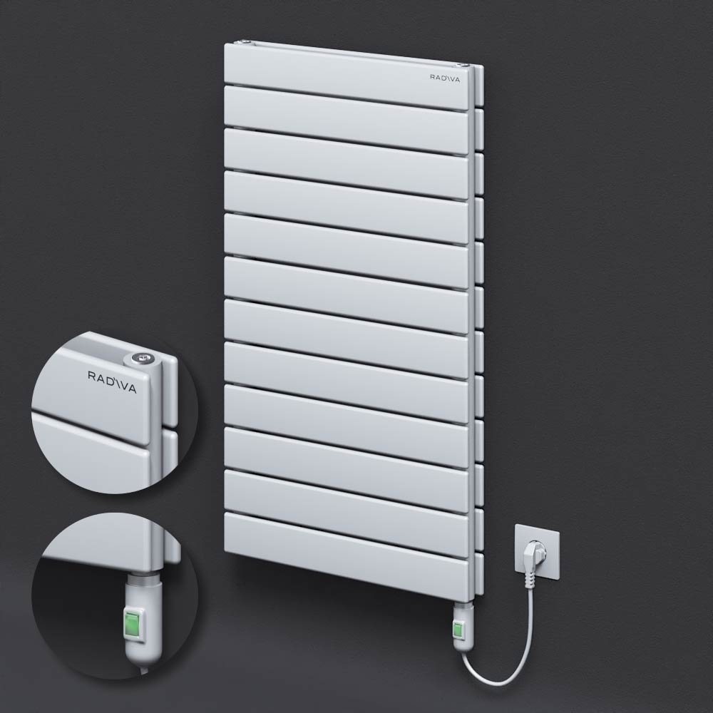 Type 20H Electric Steel Radiateur Décoratif 884x500 Blanc (Bouton Marche/Arrêt) 900W - 1