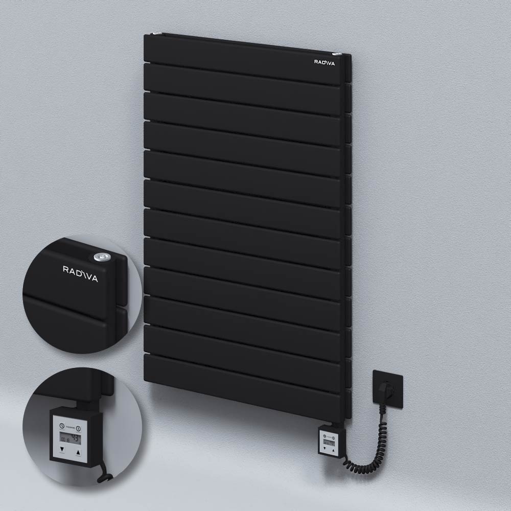 Type 20H Electric Steel Radiateur Décoratif 884x600 Noir (KTX3 Thermostat) 1000W Câble spiralé - 1