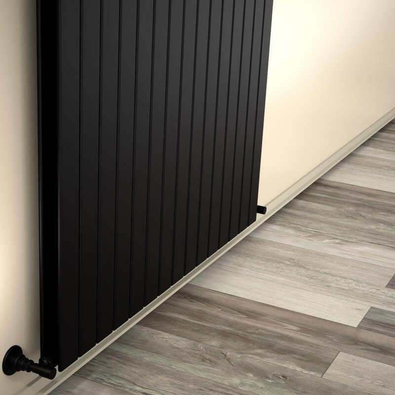 Type 20V Decorative Radiator 400x1106 Matte Black - 1
