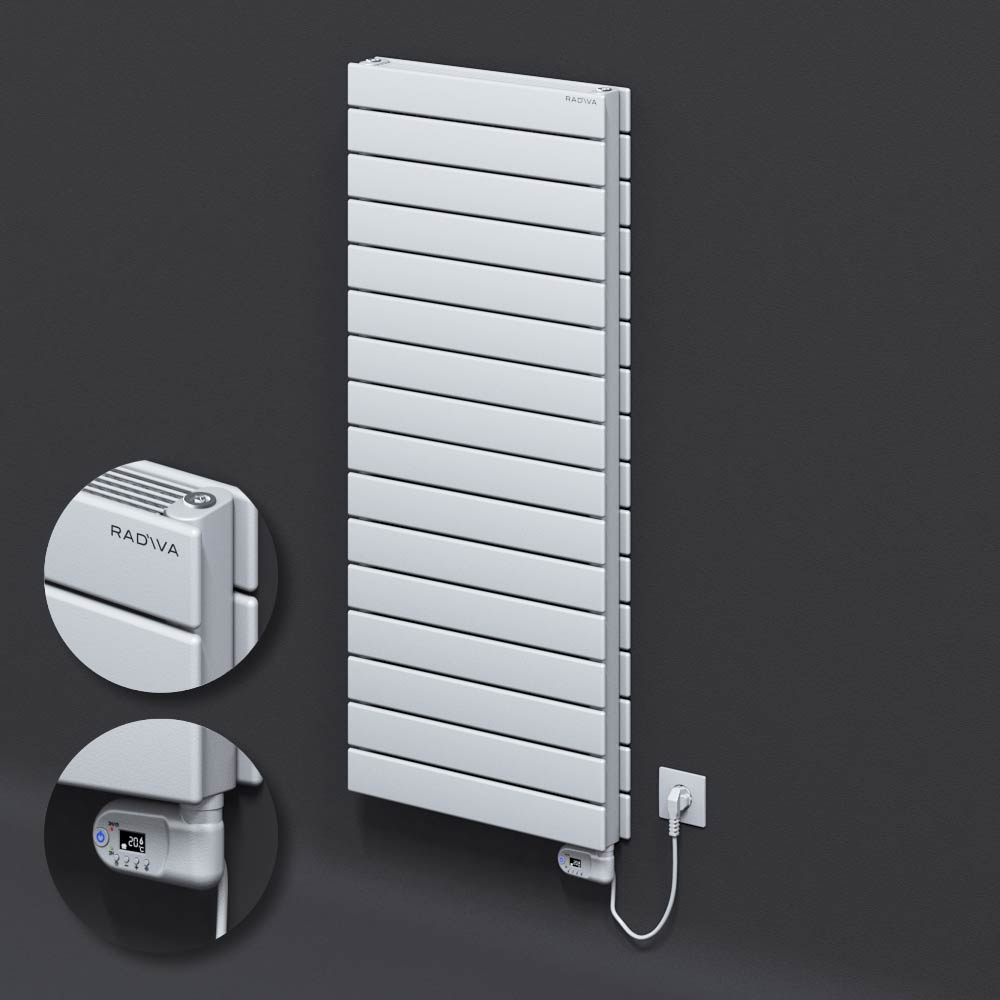 Type 21H Electric Steel Decorative Radiator 1180x500 White (Thesis Thermostat) 900W - 1