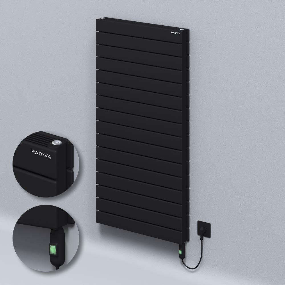 Type 21H Electric Steel Decorative Radiator 1180x600 Black (On/Off Button) 1500W - 1