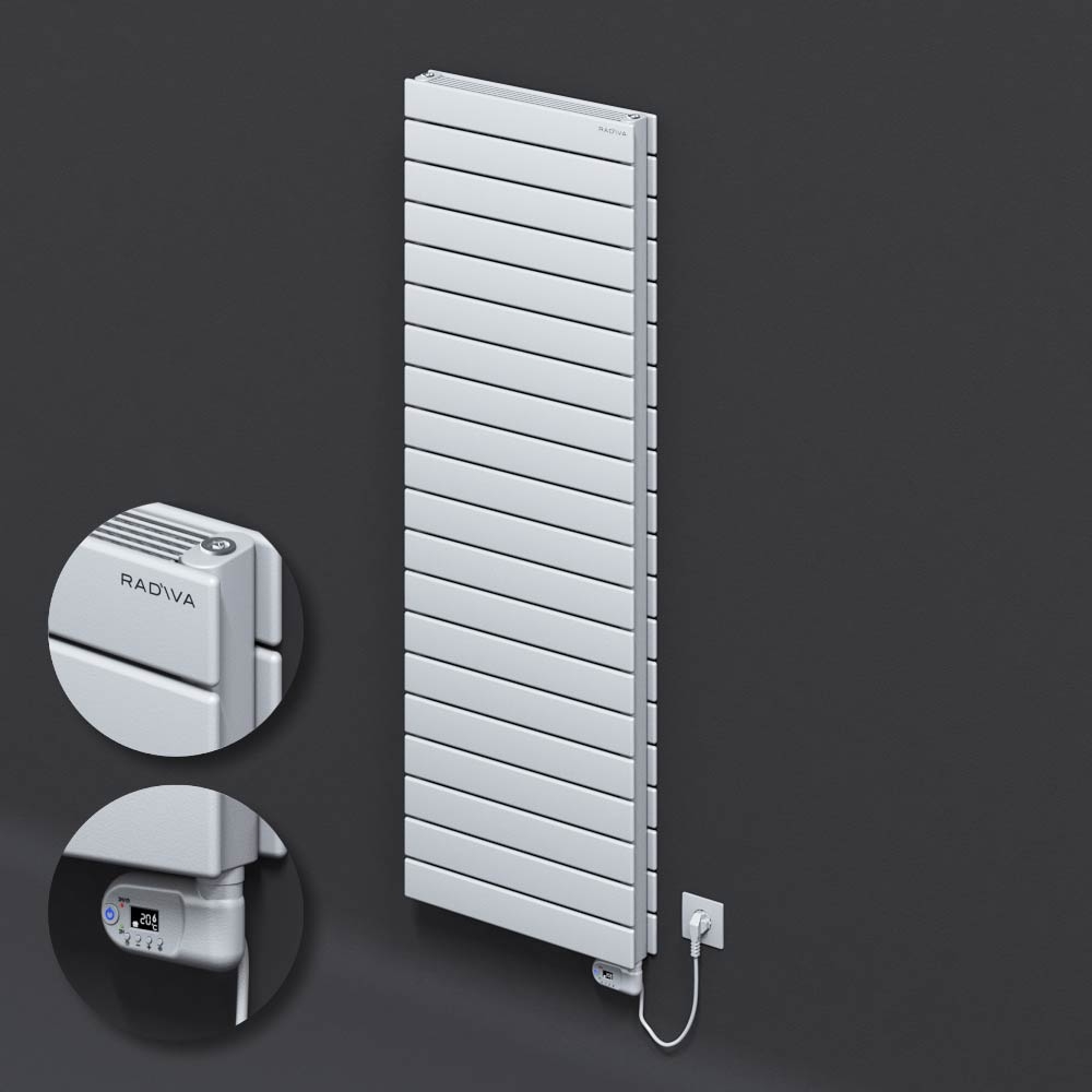 Type 21H Electric Steel Decorative Radiator 1476x500 White (Thesis Thermostat) 900W - 1