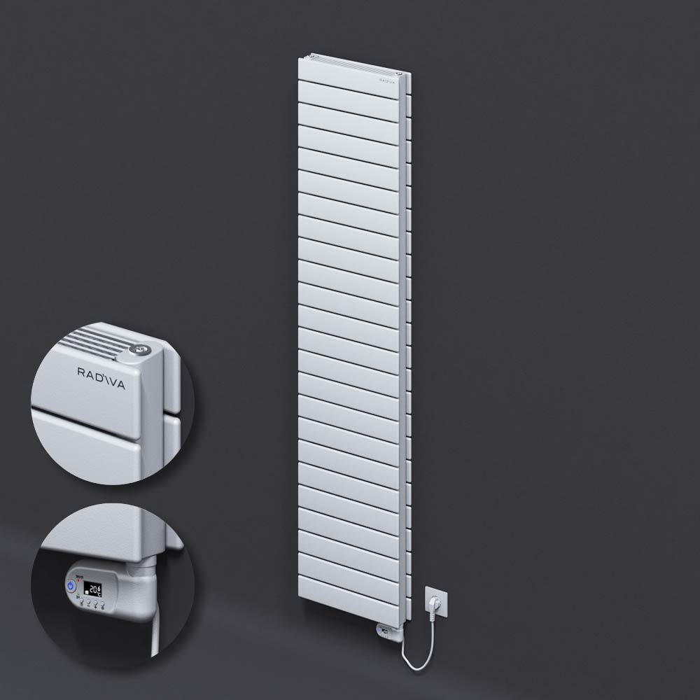 Type 21H Electric Steel Decorative Radiator 1772x400 White (Thesis Thermostat) 900W - 1
