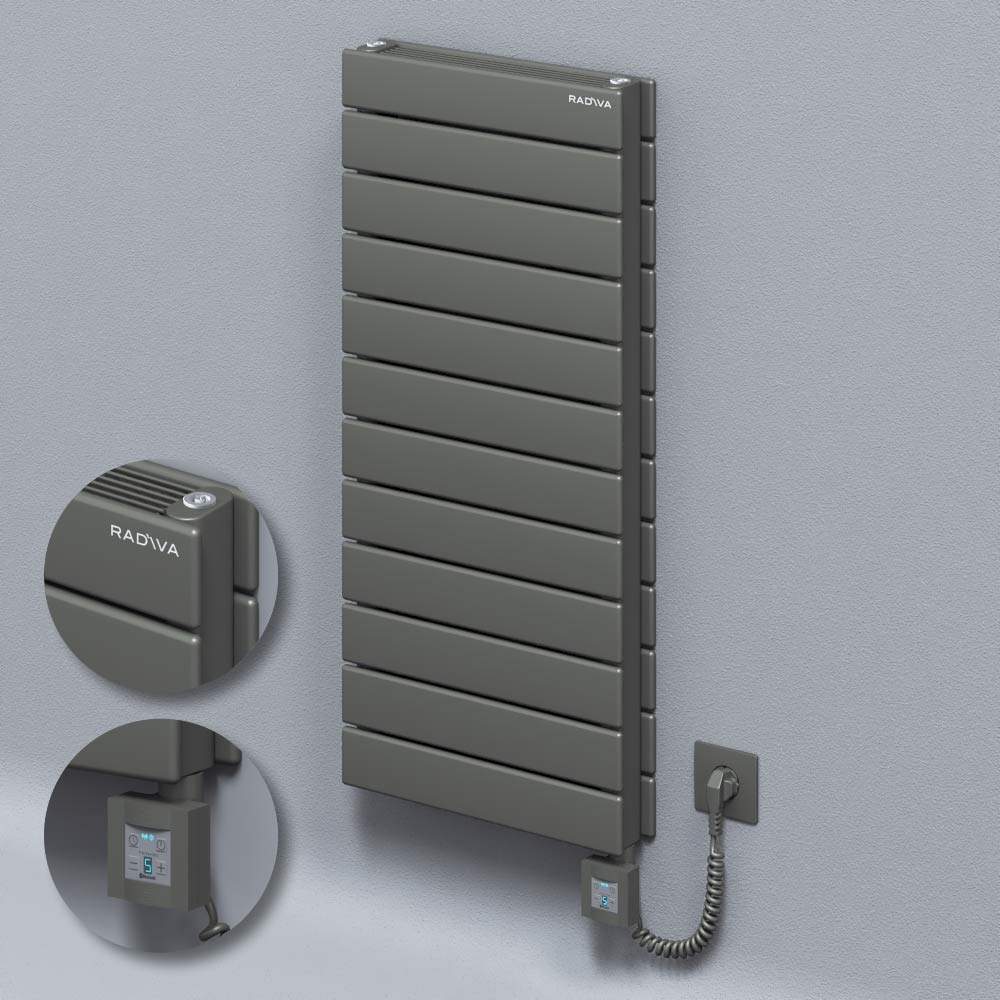 Type 21H Electric Steel Decorative Radiator 884x400 Anthracite (KTX4 Thermostat) 1000W Spiral Cable - 1