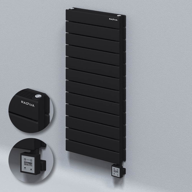 Type 21H Electric Steel Decorative Radiator 884x400 Black (KTX3 Thermostat) 1000W 