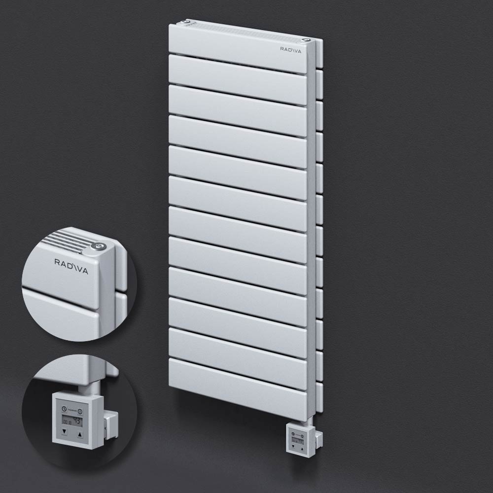 Type 21H Electric Steel Decorative Radiator 884x400 White (KTX3 Thermostat) 1000W - 1