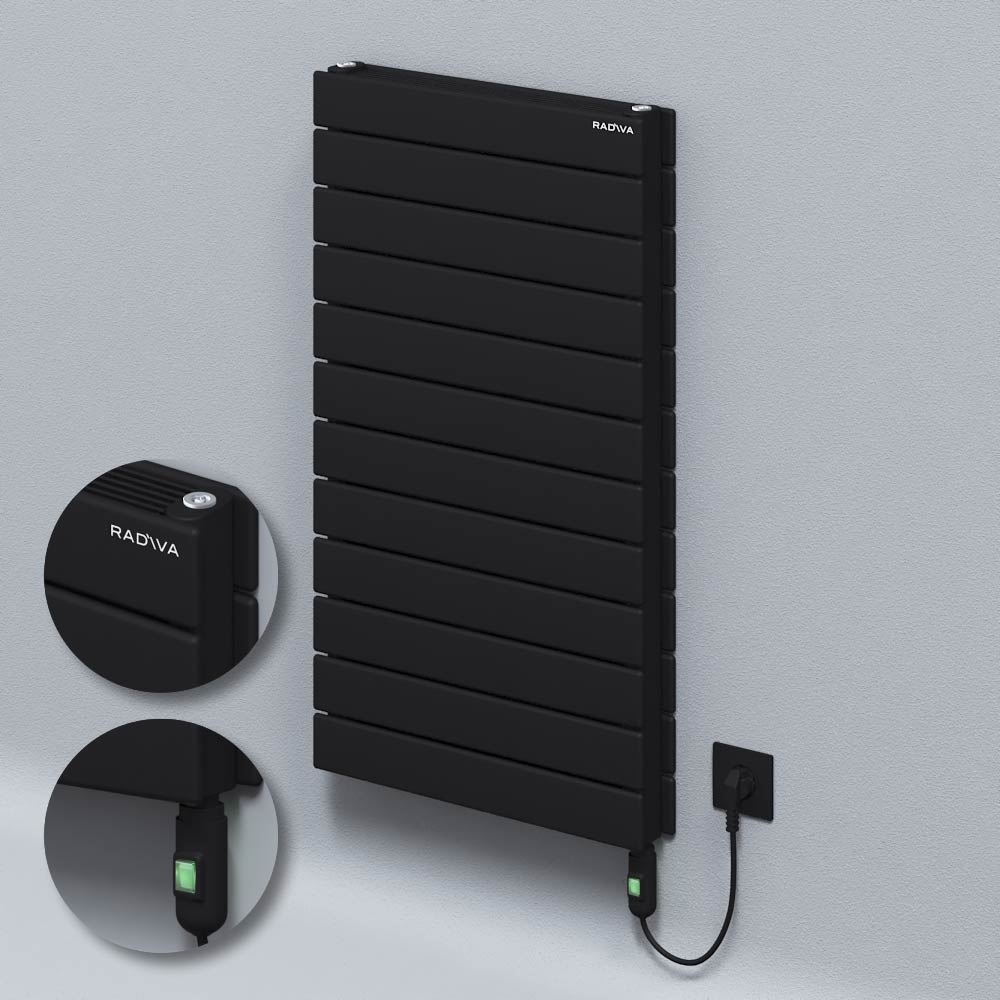 Type 21H Electric Steel Decorative Radiator 884x500 Black (On/Off Button) 900W - 1