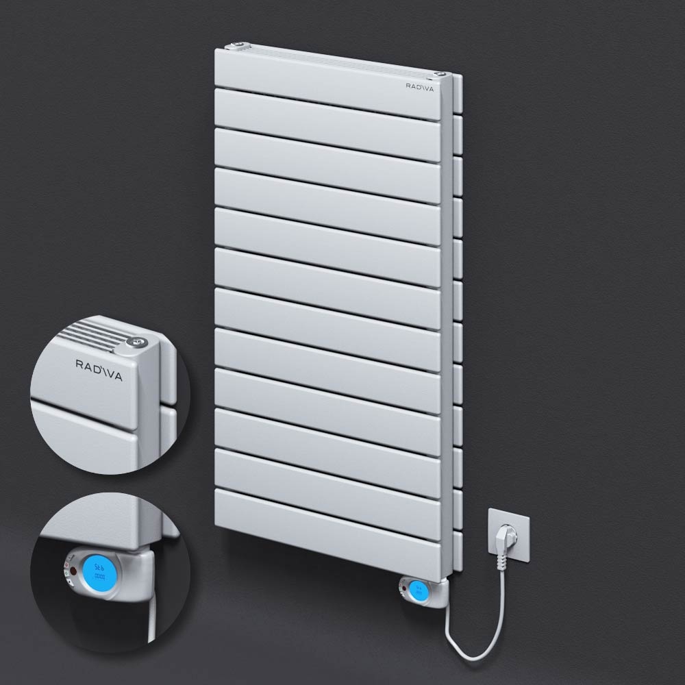 Type 21H Electric Steel Decorative Radiator 884x500 White (Musa Thermostat) 900W - 1