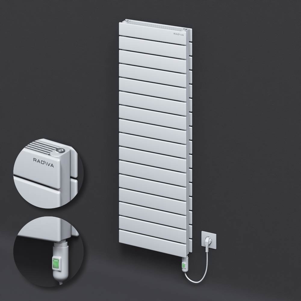 Type 21H Electric Steel Radiateur Décoratif 1180x400 Blanc (Bouton Marche/Arrêt) 900W - 1