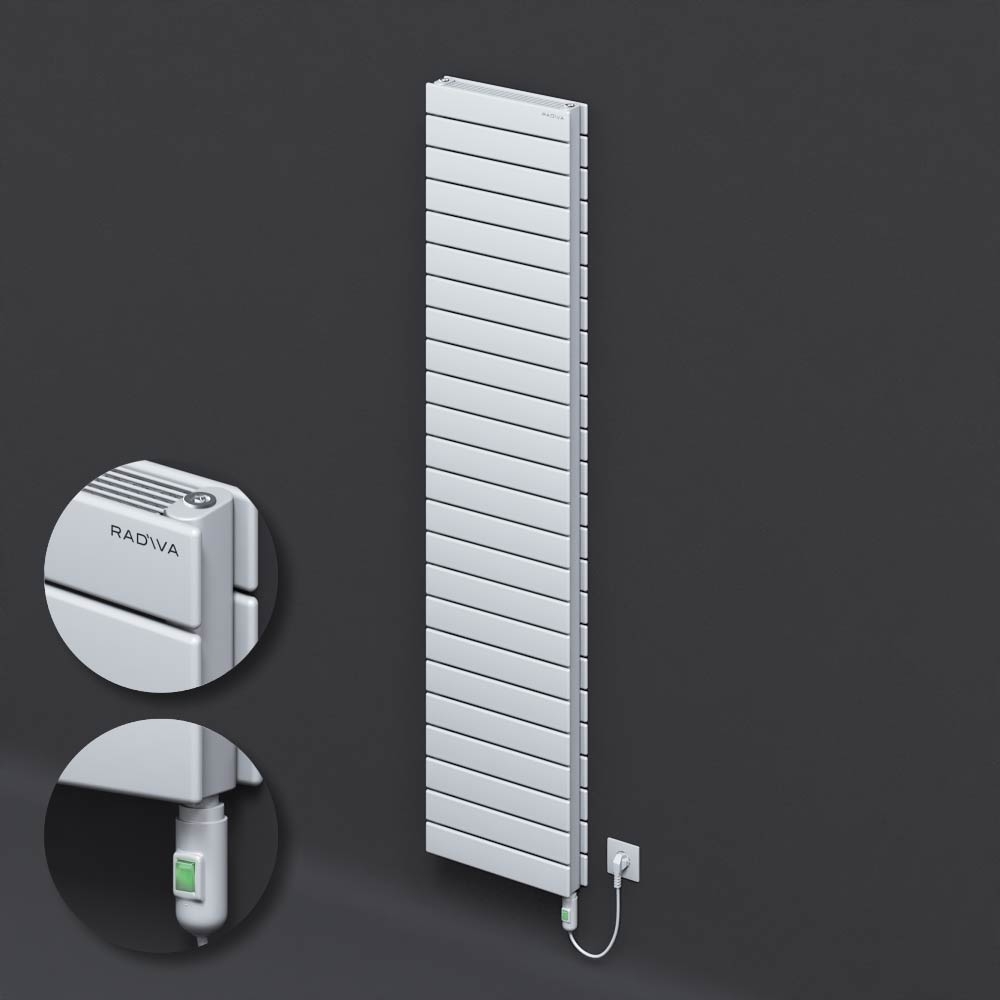 Type 21H Electric Steel Radiateur Décoratif 1772x400 Blanc (Bouton Marche/Arrêt) 1200W - 1