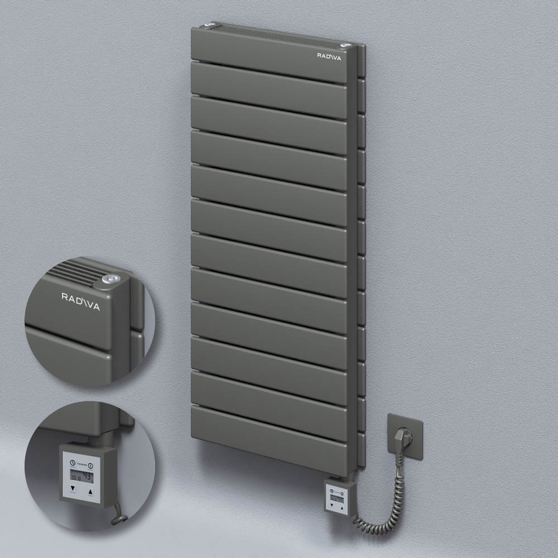 Type 21H Electric Steel Radiateur Décoratif 884x400 Anthracite (KTX3 Thermostat) 1000W Câble spiralé 