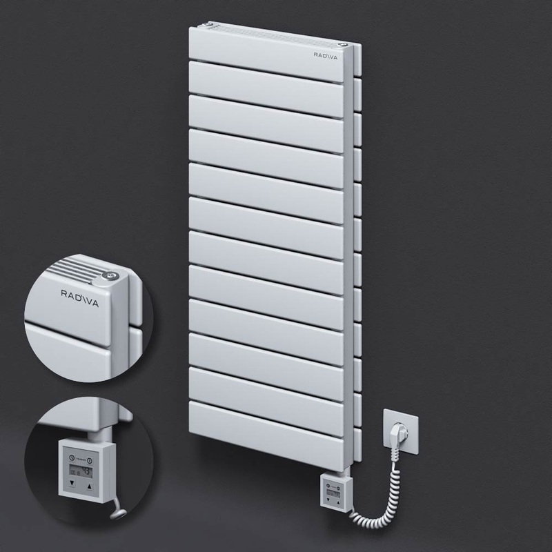 Type 21H Electric Steel Radiateur Décoratif 884x400 Blanc (KTX3 Thermostat) 1000W Câble spiralé 
