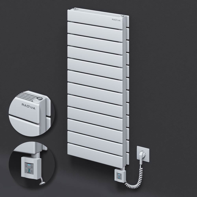 Type 21H Electric Steel Radiateur Décoratif 884x400 Blanc (KTX4 Thermostat) 1000W Câble spiralé 