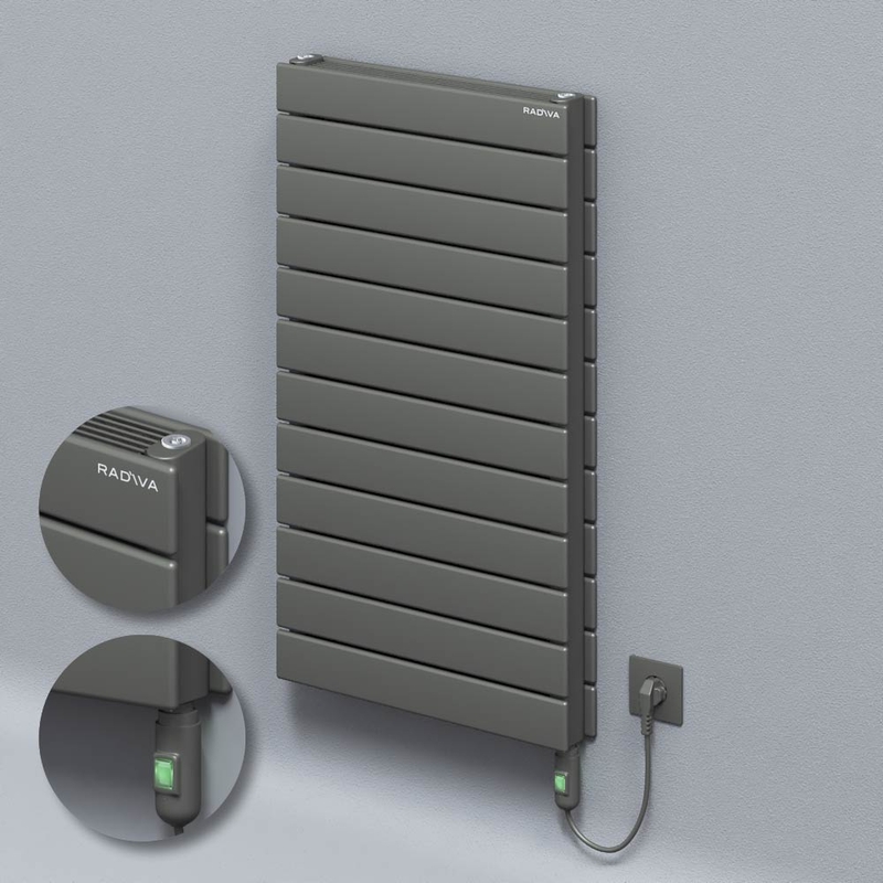 Type 21H Electric Steel Radiateur Décoratif 884x500 Anthracite (Bouton Marche/Arrêt) 900W