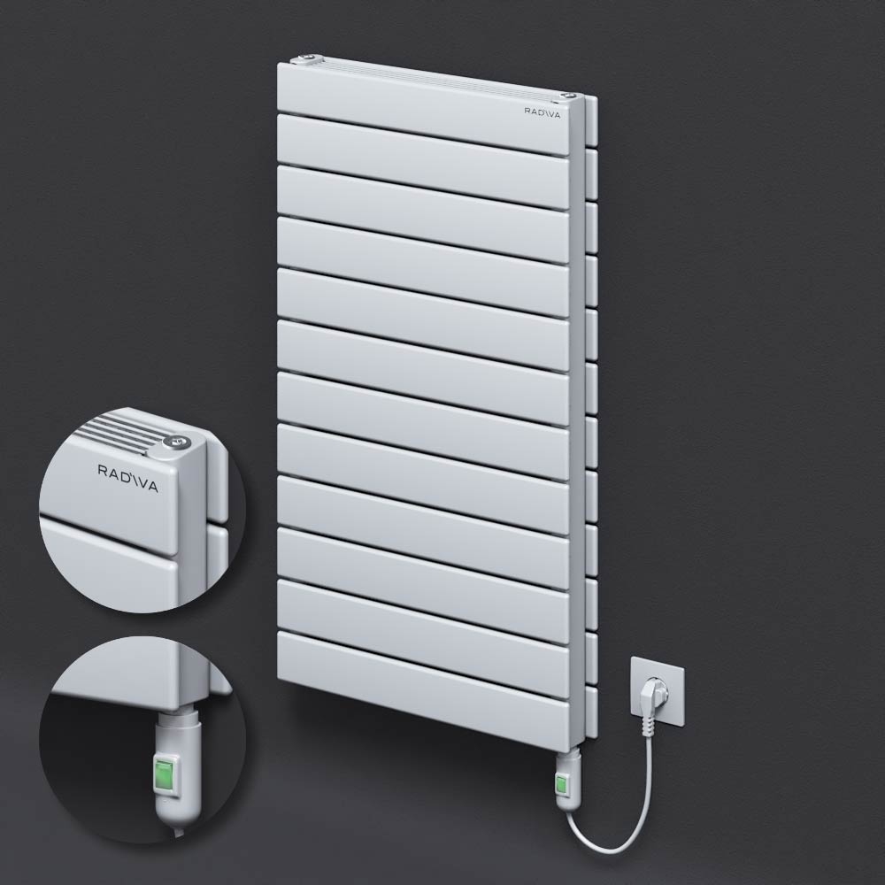 Type 21H Electric Steel Radiateur Décoratif 884x500 Blanc (Bouton Marche/Arrêt) 900W - 1