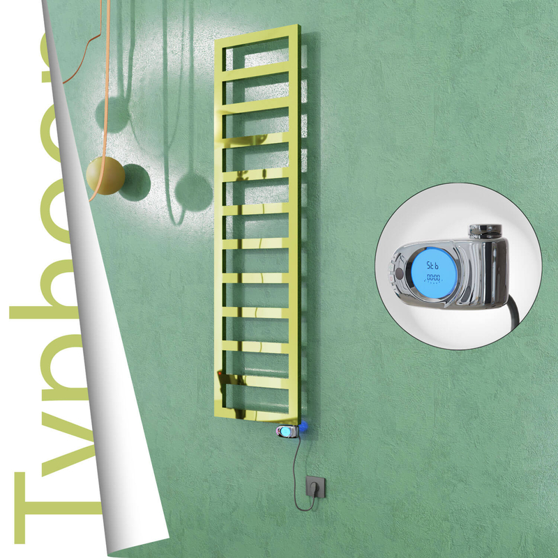 Typhoon Electric Stainless Steel Towel Rail 400x1020 Gold (Musa Thermostat) 300W