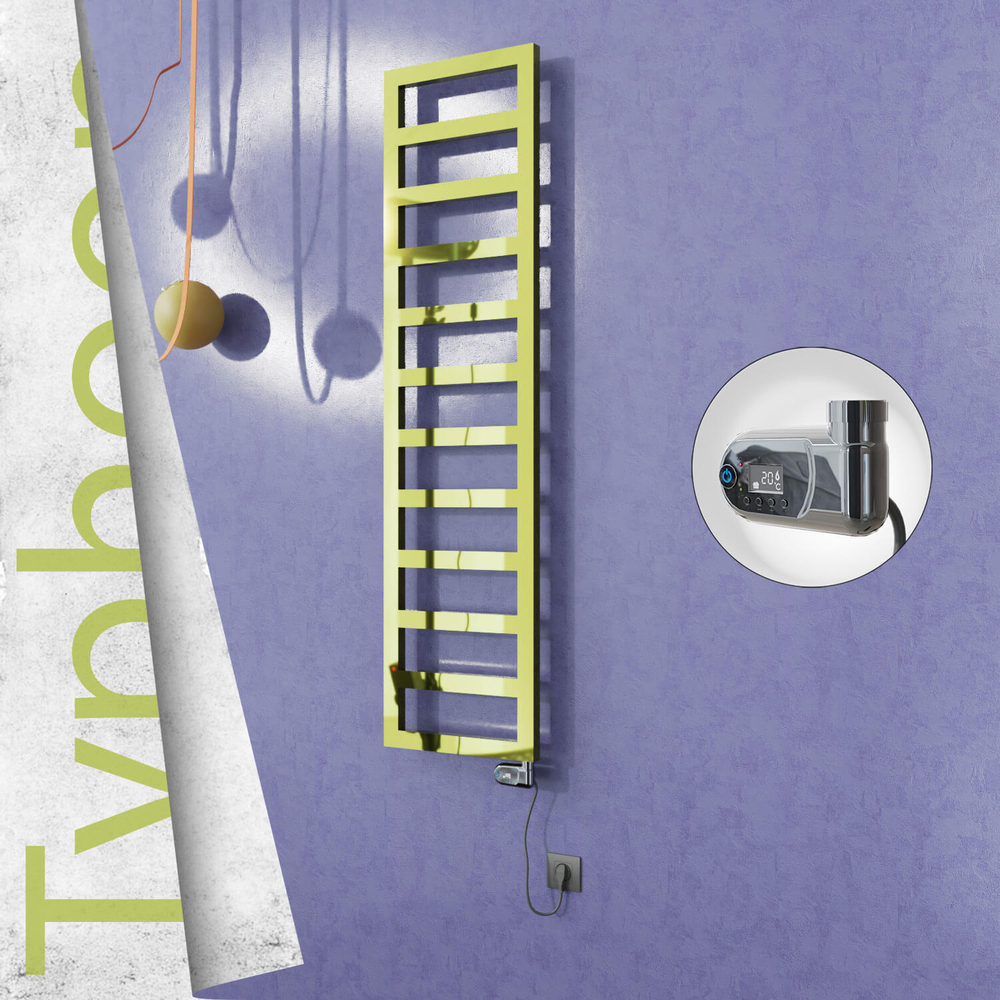 Typhoon Electric Stainless Steel Towel Rail 400x1020 Gold (Thesis Thermostat) 300W - 1