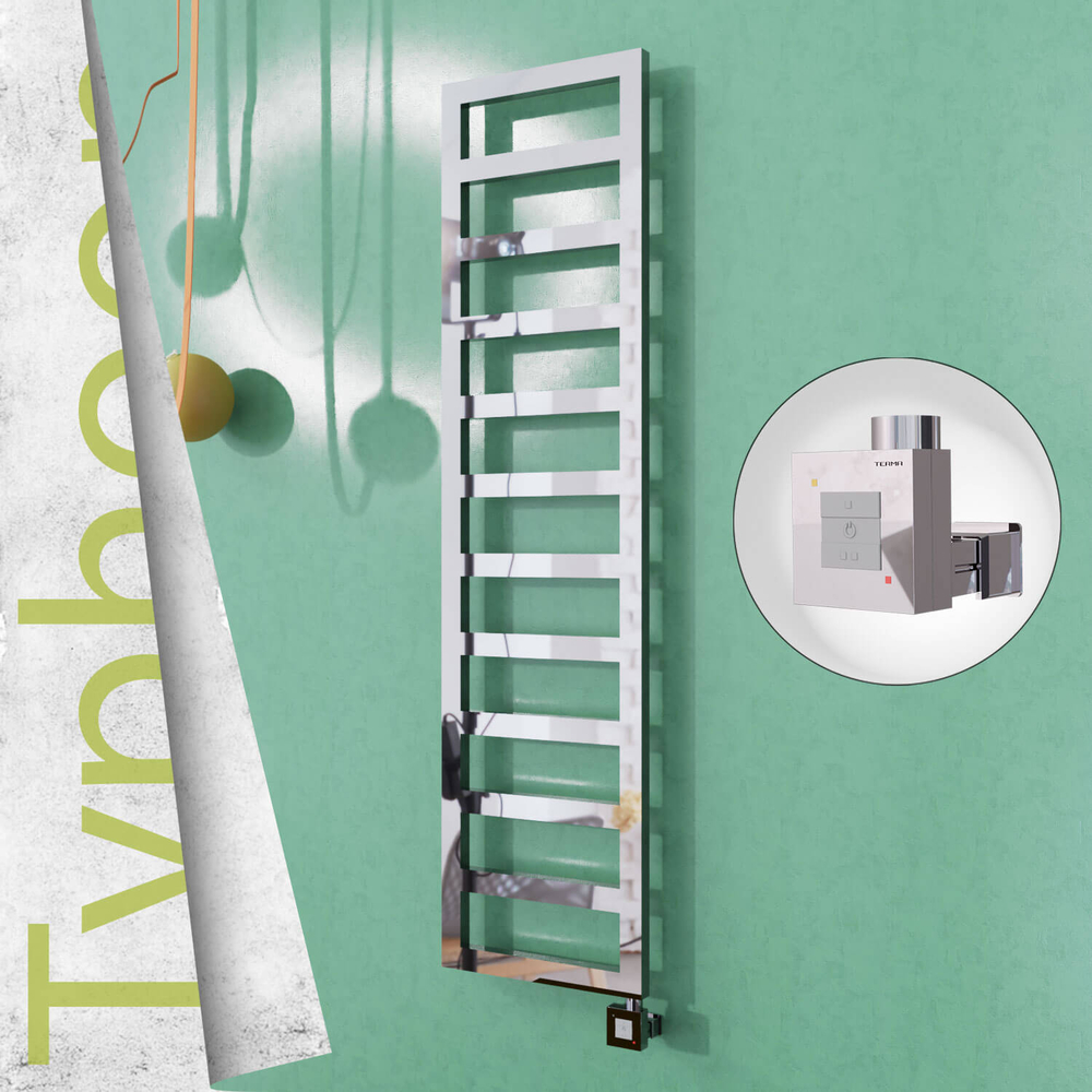 Typhoon Electric Stainless Steel Towel Rail 400x1020 Mirror Polished (KTX1 Thermostat) 300W - 1