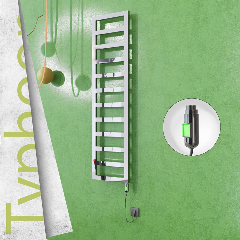 Typhoon Electric Stainless Steel Towel Rail 400x1020 Mirror Polished (On/Off Switch) 300W 
