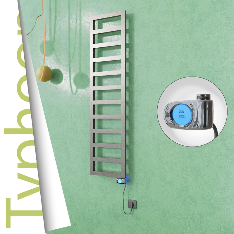Typhoon Electric Stainless Steel Towel Rail 400x1020 Satin Polished (Musa Thermostat) 300W