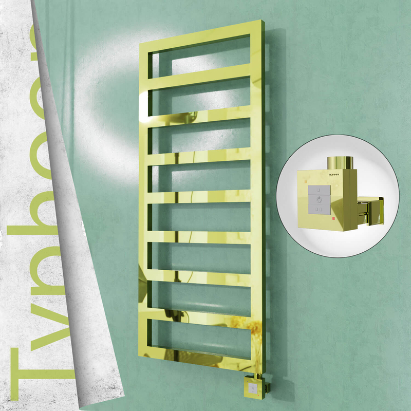 Typhoon Electric Stainless Steel Towel Rail 400x1160 Gold (KTX1 Thermostat) 300W