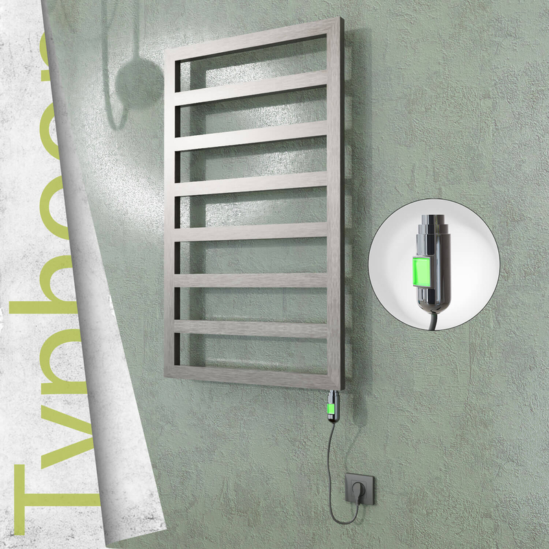 Typhoon Electric Stainless Steel Towel Rail 400x1580 Satin Polished (On/Off Switch) 300W 