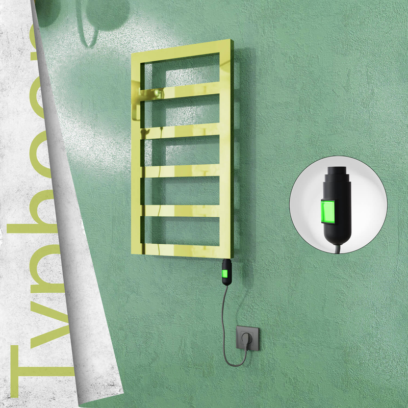 Typhoon Electric Stainless Steel Towel Rail 400x740 Gold (On/Off Switch) 200W 