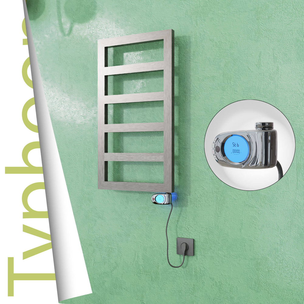 Typhoon Electric Stainless Steel Towel Rail 400x740 Satin Gold (Musa Thermostat) 200W - 1