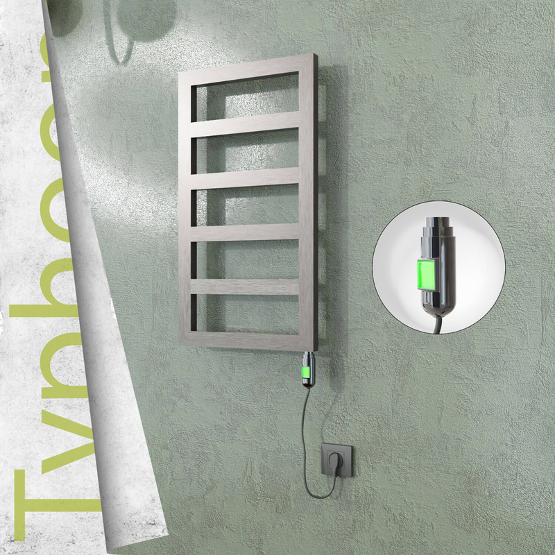 Typhoon Electric Stainless Steel Towel Rail 400x740 Satin Polished (On/Off Switch) 200W 
