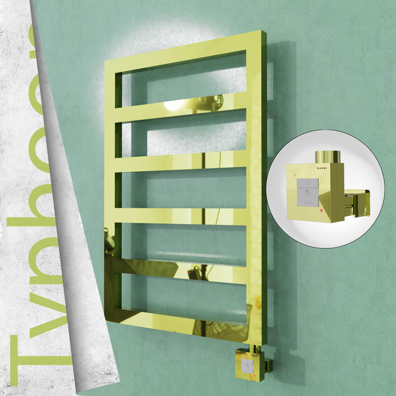 Typhoon Electric Stainless Steel Towel Rail 500x1020 Gold (KTX1 Thermostat) 300W 