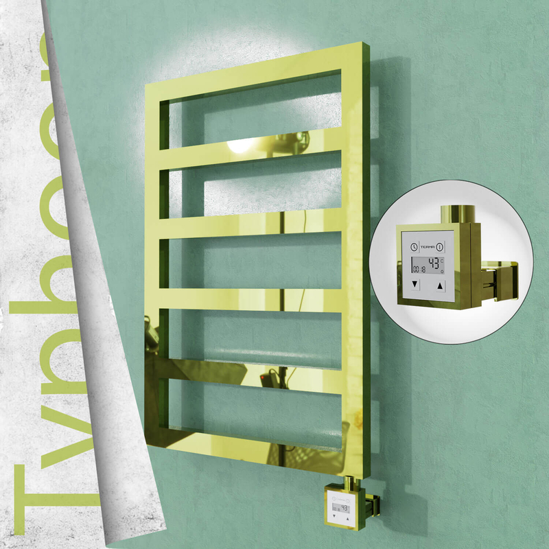 Typhoon Electric Stainless Steel Towel Rail 500x1020 Gold (KTX3 Thermostat) 300W 
