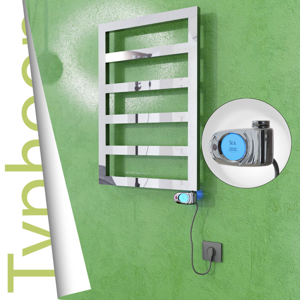 Typhoon Electric Stainless Steel Towel Rail 500x1020 Mirror Polished (Musa Thermostat) 300W - 1