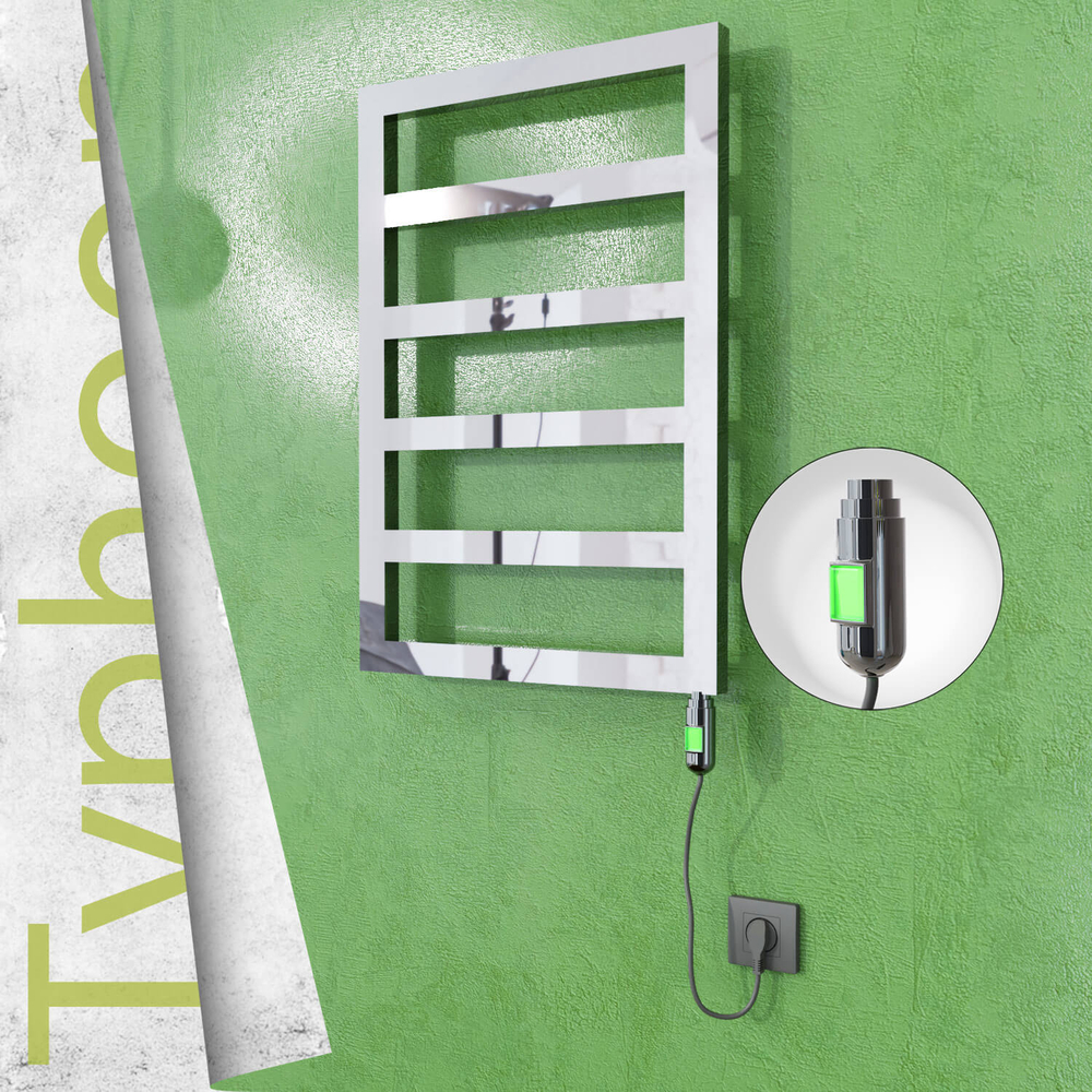 Typhoon Electric Stainless Steel Towel Rail 500x1020 Mirror Polished (On/Off Switch) 300W - 1