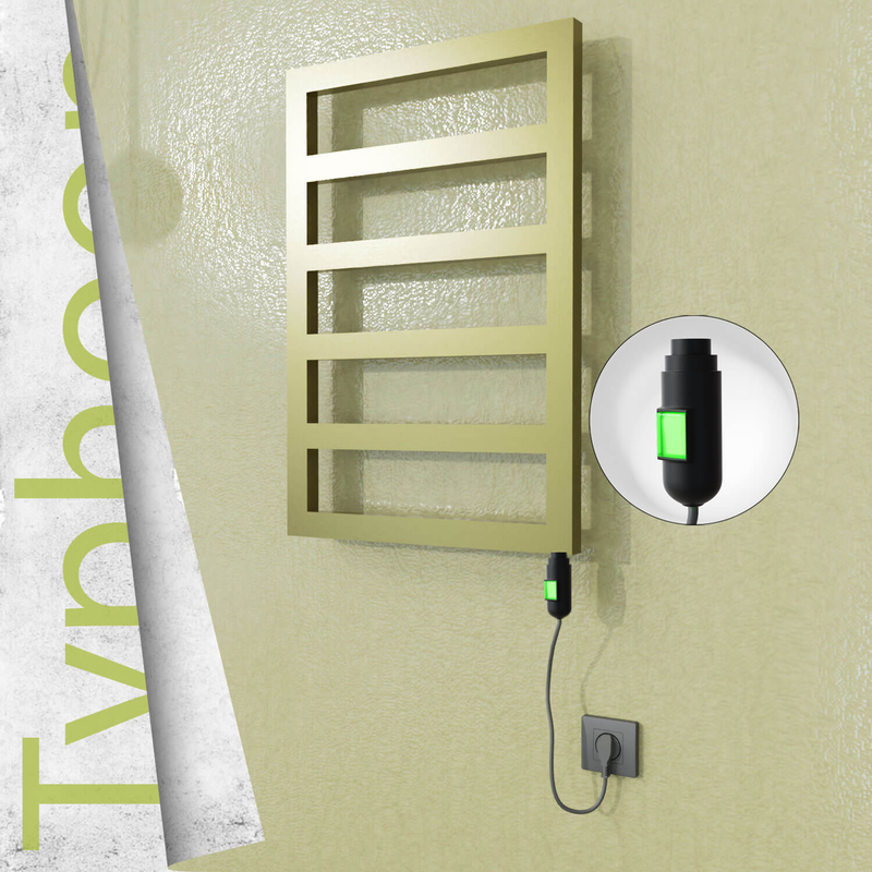 Typhoon Electric Stainless Steel Towel Rail 500x1020 Satin Gold (On/Off Switch) 300W 