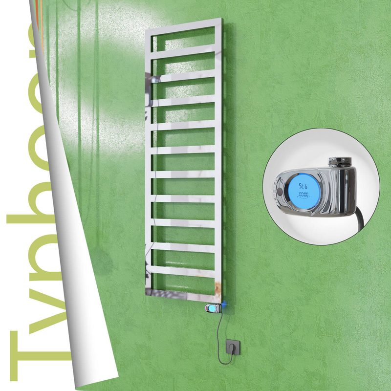 Typhoon Electric Stainless Steel Towel Rail 500x1160 Mirror Polished (Musa Thermostat) 300W