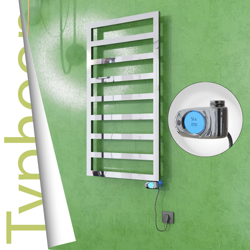Typhoon Electric Stainless Steel Towel Rail 500x1580 Mirror Polished (Musa Thermostat) 600W