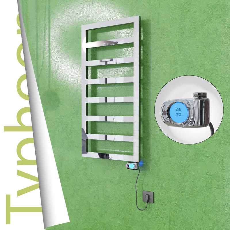 Typhoon Electric Stainless Steel Towel Rail 600x1020 Mirror Polished (Musa Thermostat) 300W