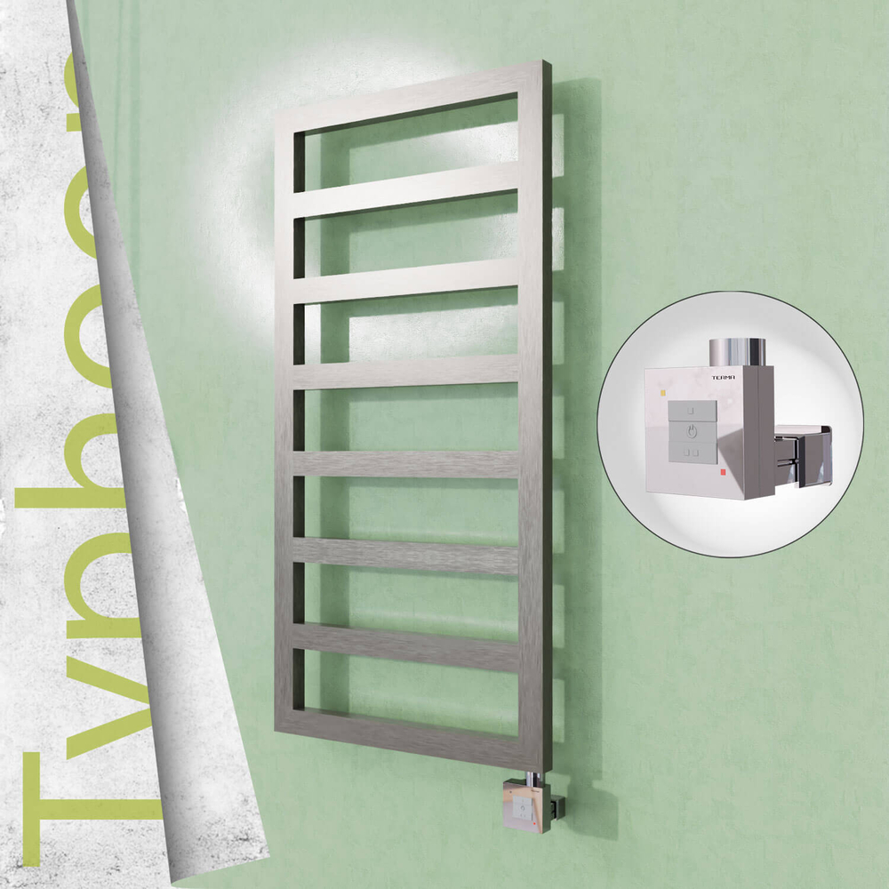 Typhoon Electric Stainless Steel Towel Rail 600x1020 Satin Polished (KTX1 Thermostat) 300W - 1
