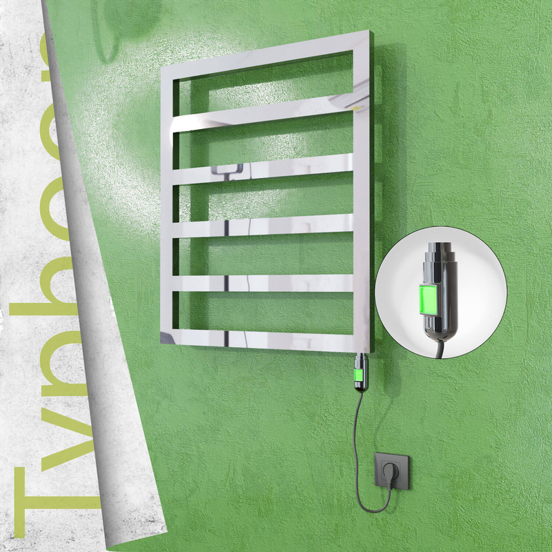 Typhoon Electric Stainless Steel Towel Rail 600x1160 Mirror Polished (On/Off Switch) 300W 
