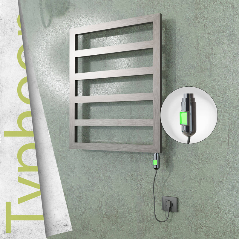 Typhoon Electric Stainless Steel Towel Rail 600x1160 Satin Polished (On/Off Switch) 300W 