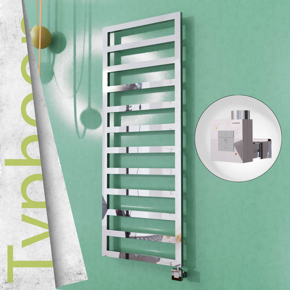 Typhoon Electric Stainless Steel Towel Rail 600x1580 Mirror Polished (KTX1 Thermostat) 600W - 1