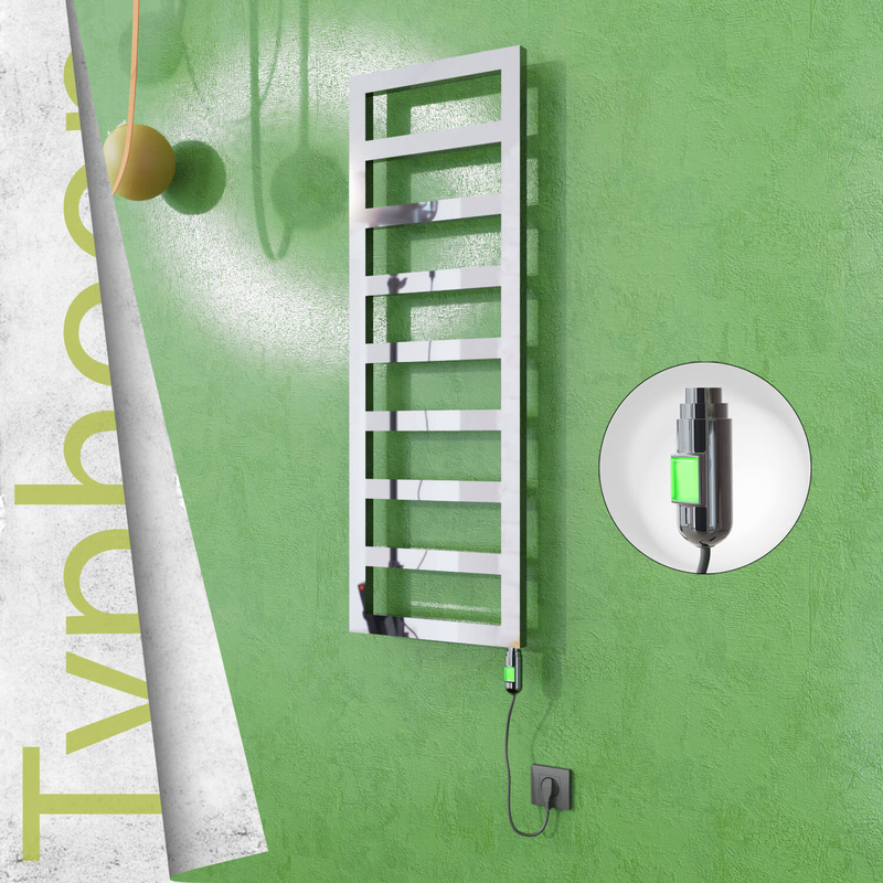 Typhoon Electric Stainless Steel Towel Rail 600x740 Mirror Polished (On/Off Switch) 300W 