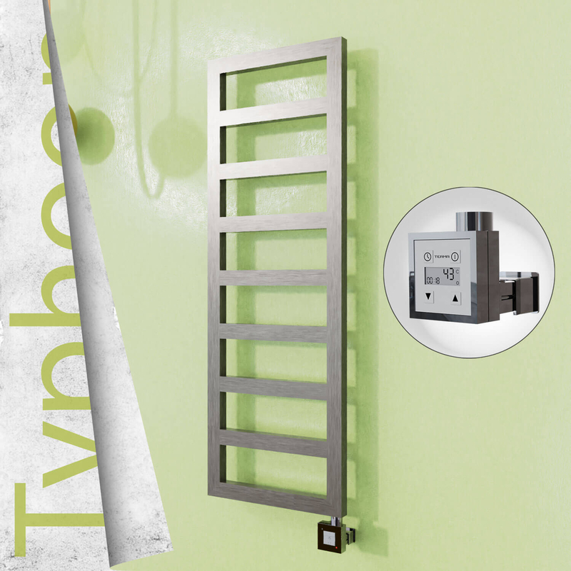 Typhoon Electric Stainless Steel Towel Rail 600x740 Satin Gold (KTX3 Thermostat) 300W 