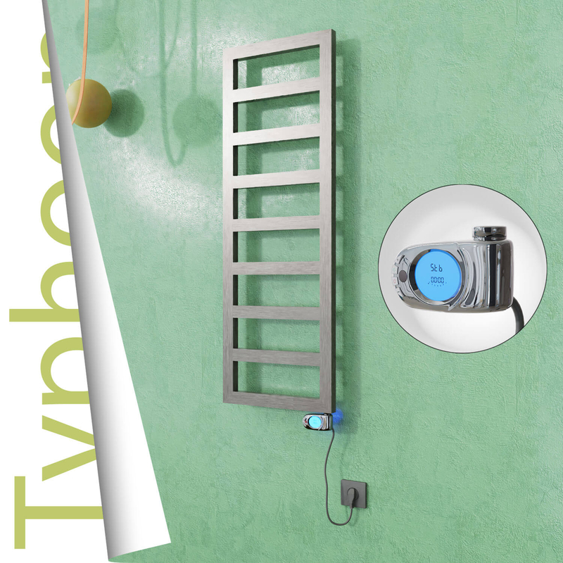 Typhoon Electric Stainless Steel Towel Rail 600x740 Satin Gold (Musa Thermostat) 300W 