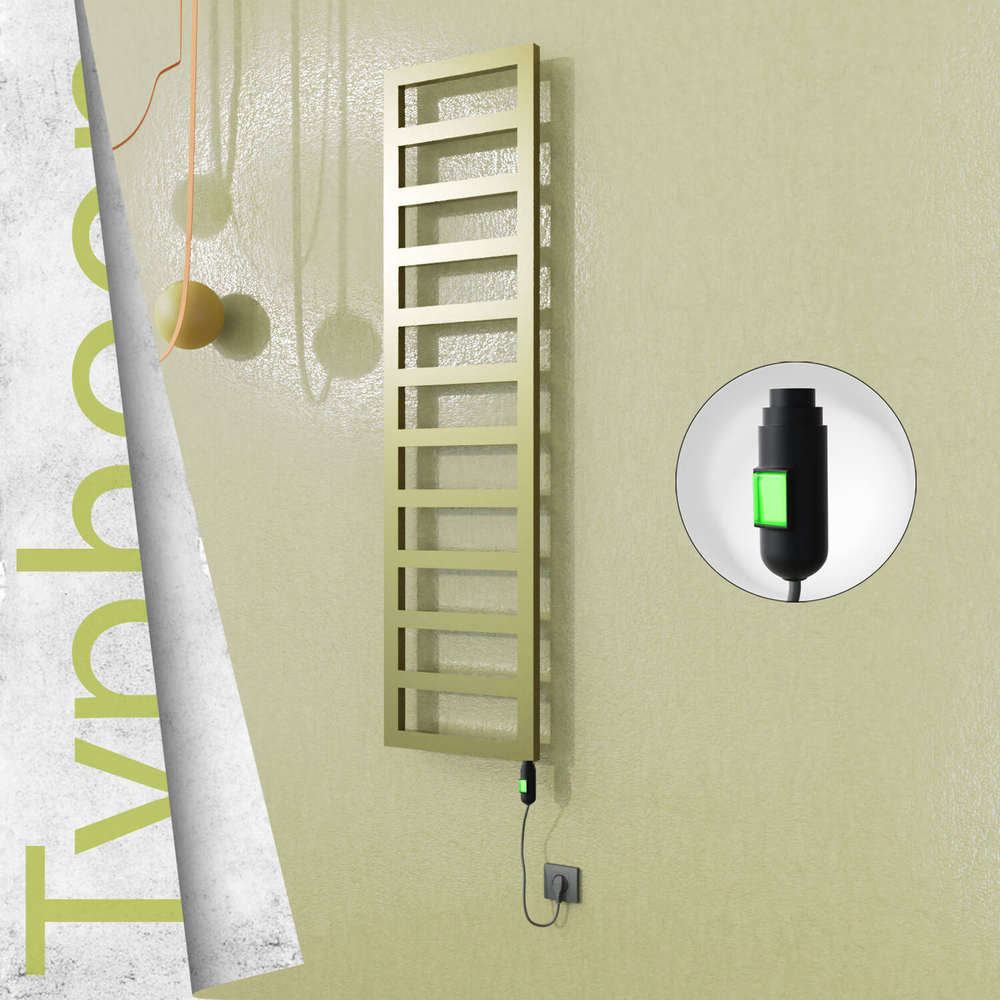 Typhoon Elektrikli Paslanmaz Çelik Havlupan 400x1020 Satine Altın (On/Off Düğmeli) 300W - 1