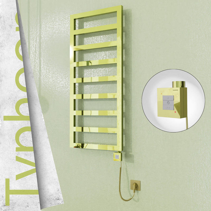 Typhoon Elektrikli Paslanmaz Çelik Havlupan 400x1160 Altın (KTX1 Termostat) 300W Spiral Kablolu